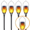 4 Pack Solar Lights Outdoor LED Light with Flickering Flame, Waterproof Solar Garden Lights for Path Landscape Patio Decor
