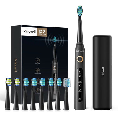 Ultrasonic Electric Toothbrush - Rechargeable Whitening Sonic Toothbrush with 8 Brush Heads 