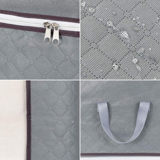 3-Pack Jumbo Zippered Storage Bags for Comforters, Blankets, and Clothes