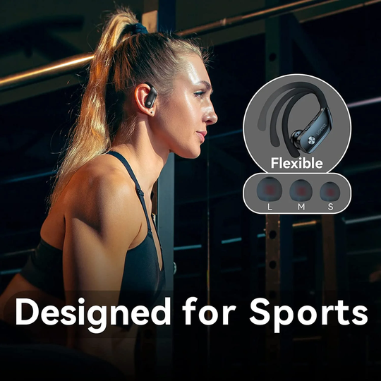 LED Display Over-Ear Wireless Earbuds Bluetooth Headphones 48Hrs Play Back with Built-In Mic
