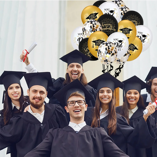 Pack of 75 Graduation Party Decoration Balloons with Balloon Ribbons