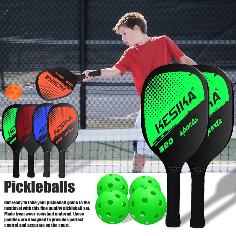 6 Piece Pickleball Paddle Set with 4 Pickleball Balls and Carrying Bag