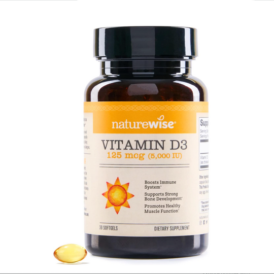 Vitamin D3 5000iu (125 mcg) Immune Support, Healthy Muscle Function, and Bone Health