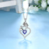 925 Sterling Silver Birthstone Necklace -  Rose Flower Heart Pendant with Chain