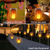 4 Pack Solar Lights Outdoor LED Light with Flickering Flame, Waterproof Solar Garden Lights for Path Landscape Patio Decor