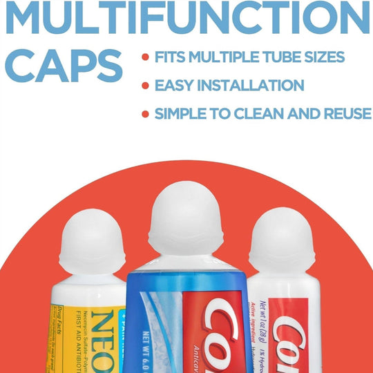 Self-Closing Toothpaste Caps, Silicone Mess-Free Dispenser Lids for Kids and Adults
