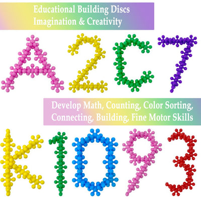 100 Piece Building Discs Set - Multi-colored Interlocking Connecting Blocks