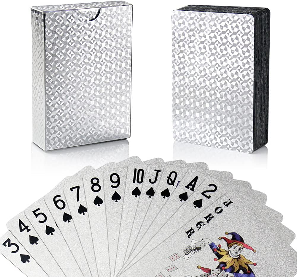  Black Plastic Playing Cards , Waterproof Poker Cards, PET Playing Cards with Box Suitable for Pool, Beach, Camping, Party, Family or Friend Card Games