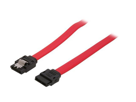 High Speed SATA Cable with Latches (Red) - 12 Inches