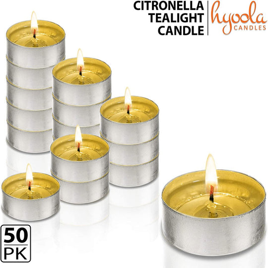 50 Pk  Indoor and Outdoor Tealight Citronella Candles