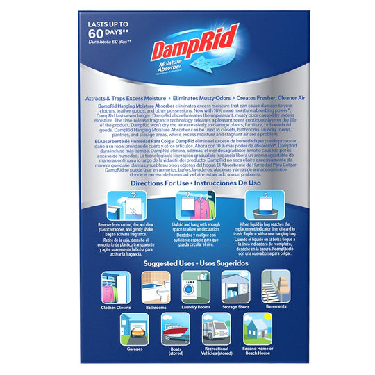 Damprid Fresh Scent Hanging Moisture Absorber, 3 Pack