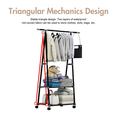  2 Tier Clothes Rack on Wheels