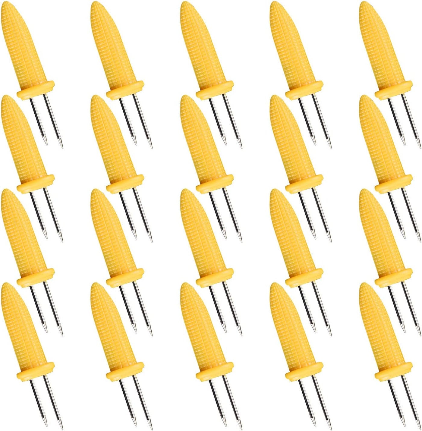 20 Corn Holders for Eating Stainless Steel Corn Cob Holder Impale The Pins On The Holder to Each Side of Corn Cob's Ears 