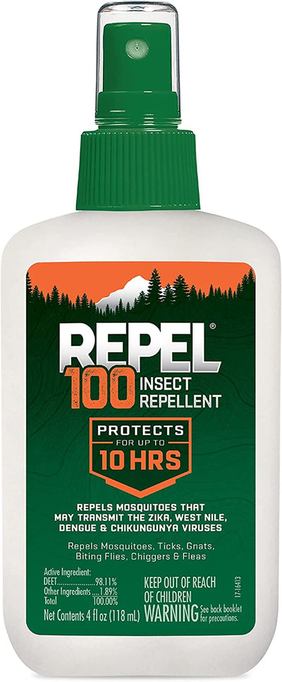 Repel 100 Insect Repellent, Pump Spray, 4-Fluid Ounces, 10-Hour Protection