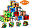24 Pack Classroom Gifts, Mini Cubes Set Party Favors Cube Puzzle, Puzzle Cube Eco-Friendly Safe Material with Vivid Colors