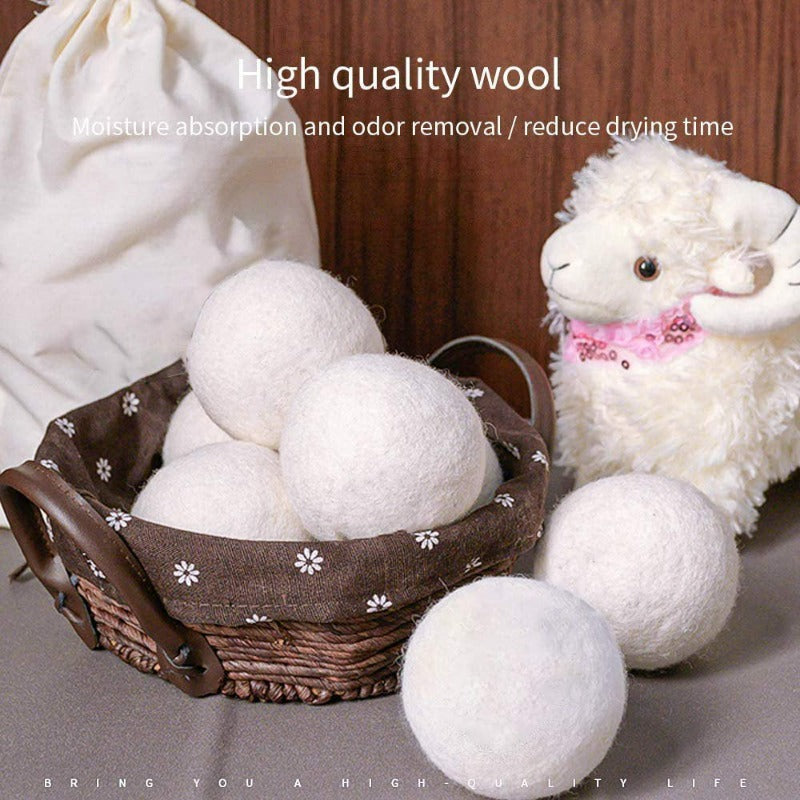 6- Pack Wool Dryer Balls Organic XL ,Save Time,Money,Energy