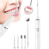 Dental Tartar Calculus Tooth Stain Remover Electric Toothbrush Kit with 4 Cleaning Heads, 4 Modes, Oral Mirror, USB Charger