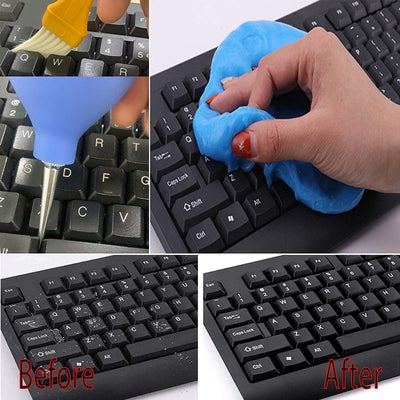 15-in-1 Universal Cleaning Gel Kit Car Accessories for PC Tablet Laptop Keyboards, Car Vents, Interiors, Printers & More
