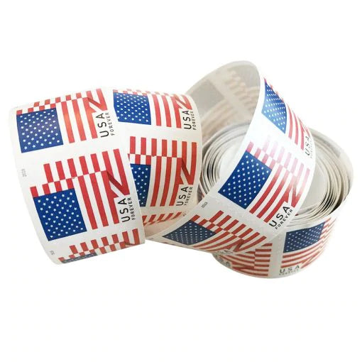 USPS FOREVER STAMPS US Flag, Coil of 100 Postage Stamps (2018)