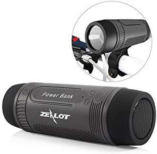 Bluetooth Speaker, Portable Wireless Speaker, S1 Bocina Bluetooth, 4000mAh, IPX5 Waterproof, LED Torch Light, MIC/TF/AUX for Home Outdoor Hiking Camping iOS Andoird -Gray