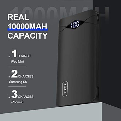 Compact 10,000mAh 2-Port USB Powerbank with LED Display
