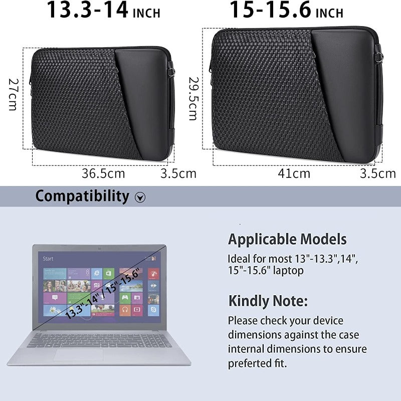 Laptop Sleeve - Waterproof Laptop Bag Compatible with MacBook Pro HP/Acer/Samsung/Asus Notebook