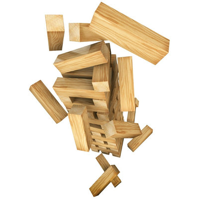 Jumbling Tower Party Game with 48 Wood Blocks, for Families and Kids Ages 8 and Up