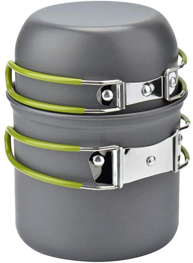 wuudi Camping Equipment, Outdoor Camping Pots and Pans Set 2PCS Camping Cookware