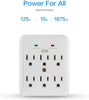 2 Pack 980 Joule Surge Protector, 6-Outlet Wall Plug Adapter Power Strip