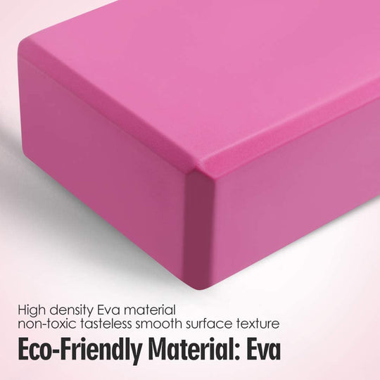 JOCHA Yoga Blocks Set of 2 with Strap EVA Foam High Density Non-Slip Lightweight Exercise Bricks Perfect for Pilates Improve Strength Aid Balance Flexibility for Beginners and Experienced Yogis