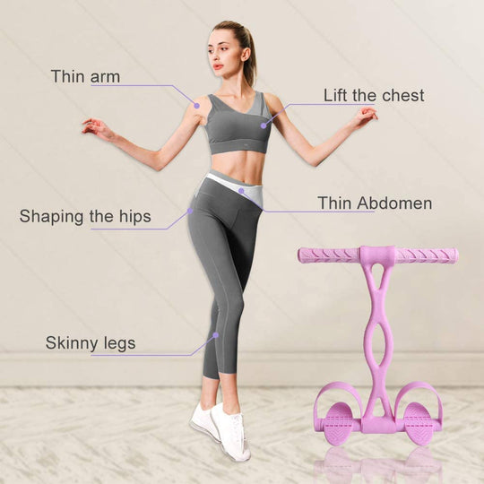 MEYUEWAL Pedal Resistance Band with Grip Ring, Upgraded Natural&Environmentally Friendly Elastic Pull Rope Fitness Sit-up Exercise at Home, for Abdomen, Waist, Arm, Yoga Stretching Slimming Training