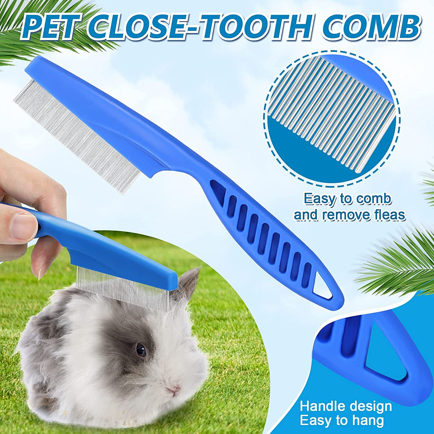 4 Piece Bunny Grooming Kit with Bunny Grooming Brush Comb Pet Hair Remover Nail Clipper File & Pet Shampoo