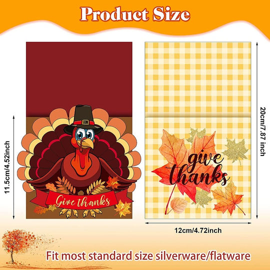 36 Piece Thanksgiving Utensil Cutlery Holders - Table Decorations