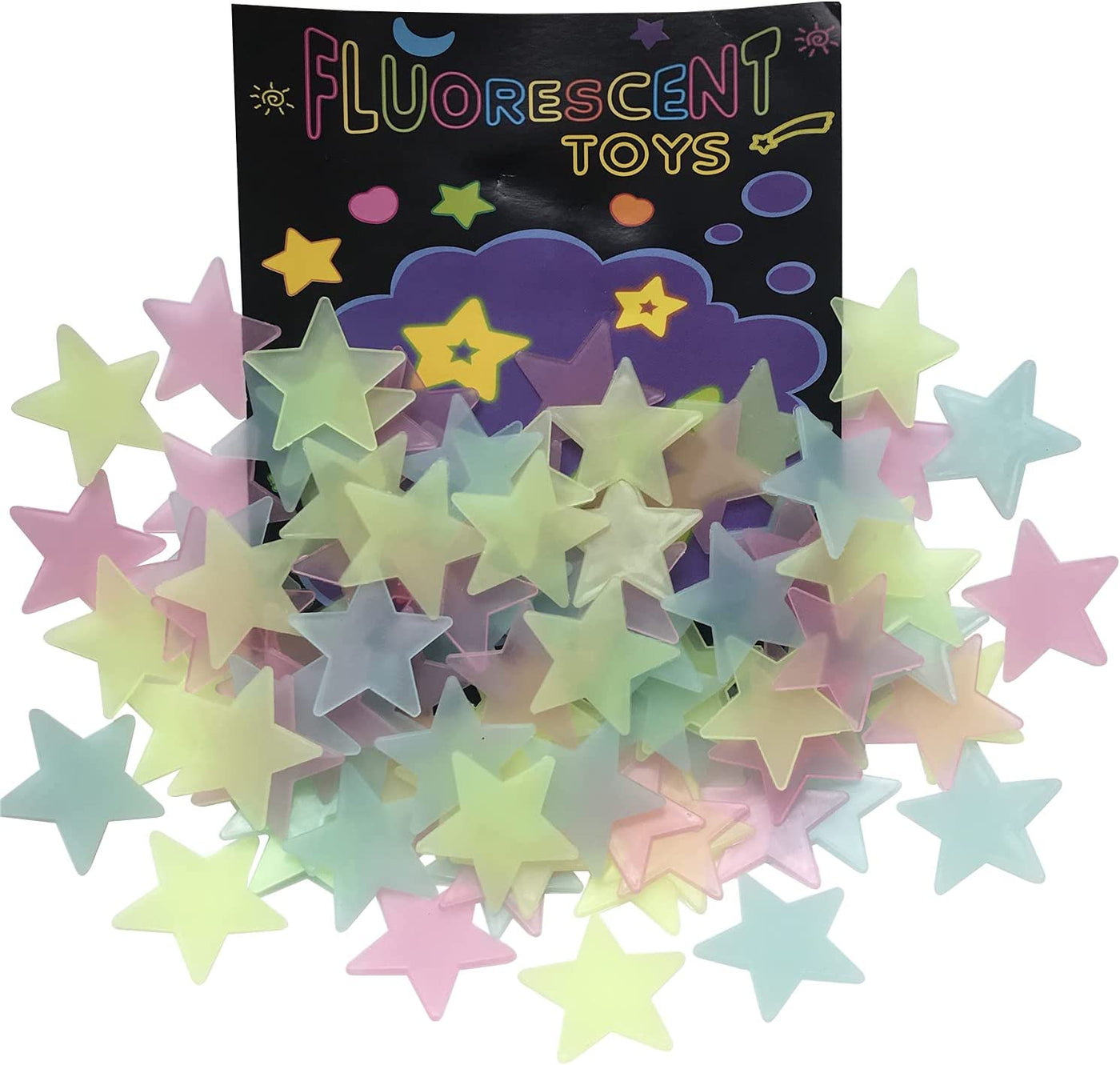 100Pc Luminous Stars Stickers Create a Realistic Starry Sky, Dark Stars Stickers for Ceiling, Room Decor