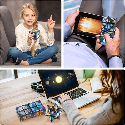 Magic Cube 2 in 1 Set, Magic 3D Puzzle Cubes for Kids and Adults