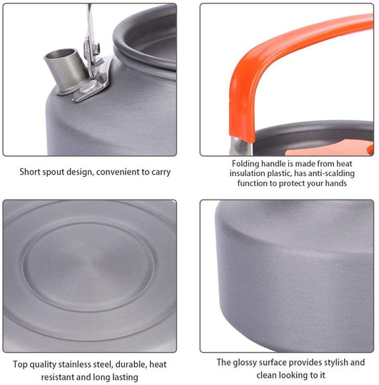 VGEBY1 Tea Pot, Water Kettle Teapot Coffee Pot 1.1L Outdoor Camping Teapot Safe and Heat Resistant Cooking Outdoor Equipment