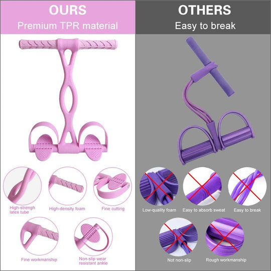 MEYUEWAL Pedal Resistance Band with Grip Ring, Upgraded Natural&Environmentally Friendly Elastic Pull Rope Fitness Sit-up Exercise at Home, for Abdomen, Waist, Arm, Yoga Stretching Slimming Training