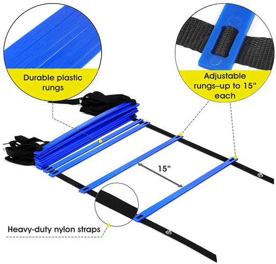KIKILIVE Agility Ladder, Speed Agility Training Footwork Equipment 12 Rung with Carrying Bag for Sports Soccer, Football, Exercise Fitness