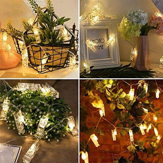 Battery Operated LED Hanging Decorative Picture Photo Clip String Lights