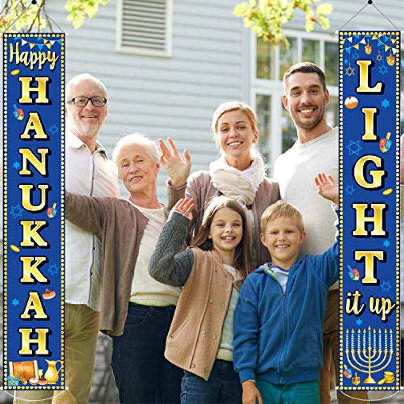 2 Piece Happy Hanukkah Banners