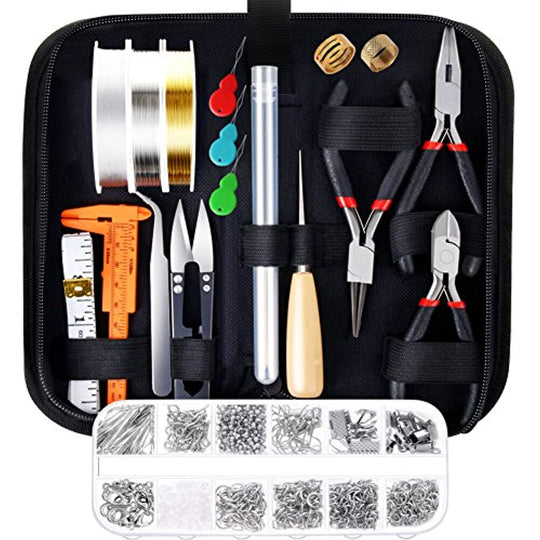 AL-Tools Jewelry Making Supplies Kit with Jewelry Tools, Jewelry Wires and Jewelry Findings for Jewelry Repair and Beading