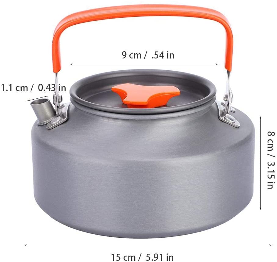 VGEBY1 Tea Pot, Water Kettle Teapot Coffee Pot 1.1L Outdoor Camping Teapot Safe and Heat Resistant Cooking Outdoor Equipment