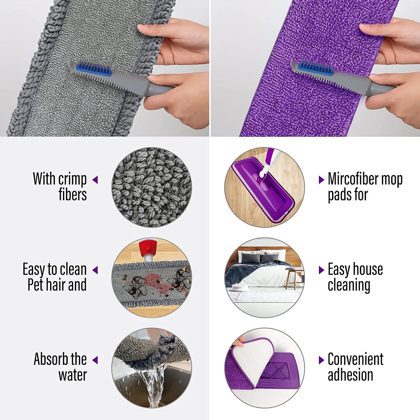  Wet Spray Mop with a Refillable Spray Bottle and 3 Washable Microfiber Pads