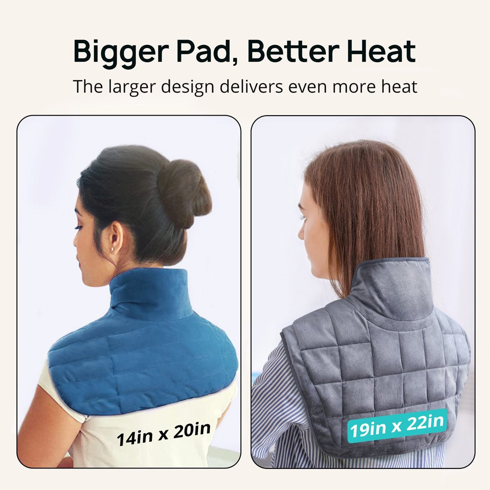 Large Heating Pad for Shoulders & Neck Pain Relief -19"X 22"