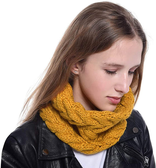 Ayliss Women Infinity Scarf Winter Warm Neck Warmer Cable Thick Ribbed Knit Circle Loop Scarf
