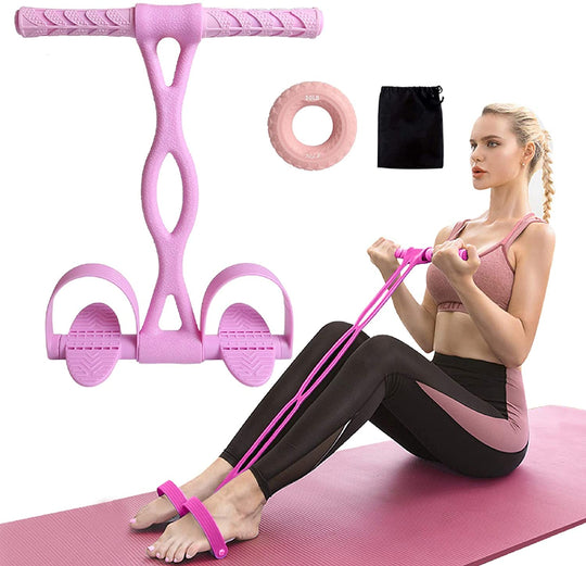MEYUEWAL Pedal Resistance Band with Grip Ring, Upgraded Natural&Environmentally Friendly Elastic Pull Rope Fitness Sit-up Exercise at Home, for Abdomen, Waist, Arm, Yoga Stretching Slimming Training