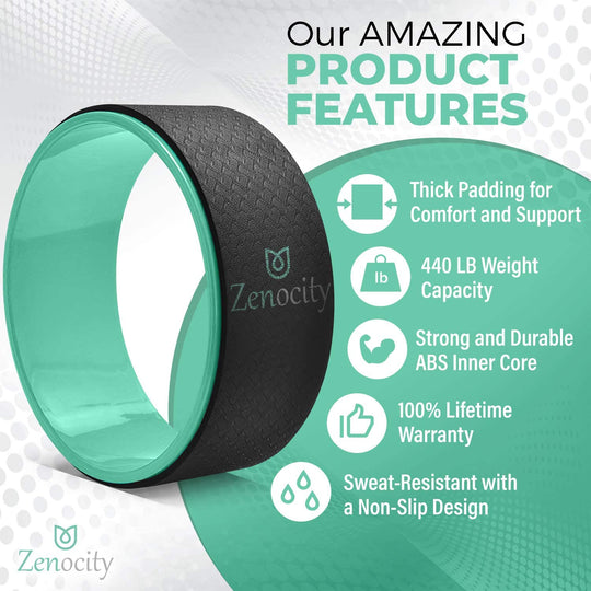 Yoga Wheel - The Best Balance Accessory for Stretching | Posture Fit Padding Technology Keeps You Comfortable & Stable While You Stretch | Fits All Sized People | Holds 440 LBS