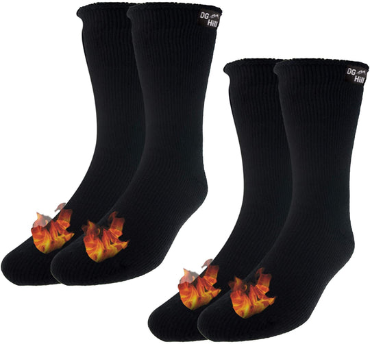 2 Pairs DG Hill Men's Insulated Thermal Crew Socks