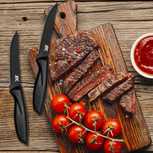 Knives Set Stainless Steel - Serrated Kitchen Steak Knives Set of 8 Pieces Dinner Knives Set - Steak Knives Set Dishwasher Safe
