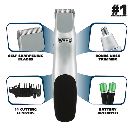Wahl Battery Operated Beard And Mustache Grooming Kit With Free Nose Hair Trimmer